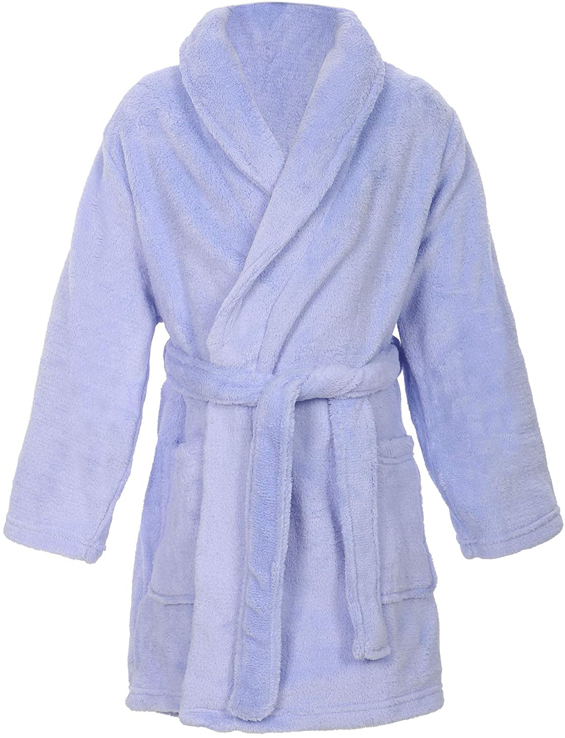 Kids Girls Boys Soft Plush Cover up with Long Sleeve Two Pockets Apparel & Accessories > Clothing > Sleepwear & Loungewear > Robes Kylie Max   