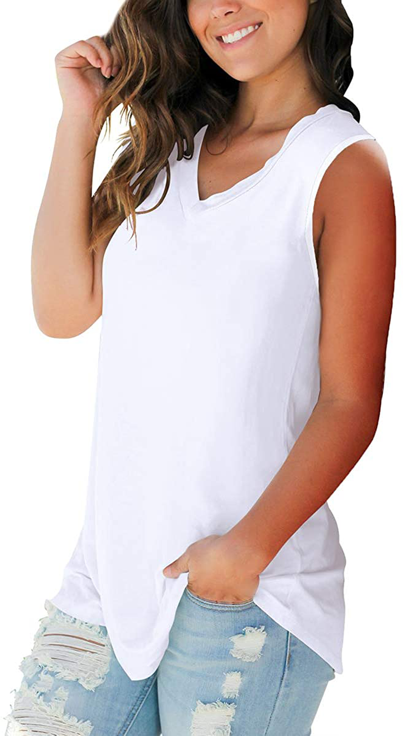 SAMPEEL Tank Tops for Women Trendy V Neck Basic Sleeveless Tee Shirts Women Casual Apparel & Accessories > Clothing > Activewear Kylie Max   