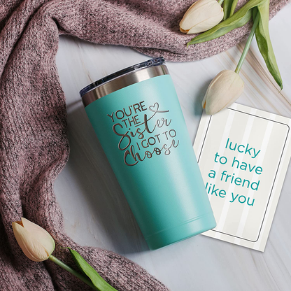 Best Friend Birthday Gifts for Women - Best Friend Friendship Gifts Set - Sister I Got To Choose Unique Birthday Gifts for Women BFF, Bestie, Friend - Gift Set with Tumbler, Fuzzy Socks & Card Arts & Entertainment > Party & Celebration > Gift Giving Sodilly   