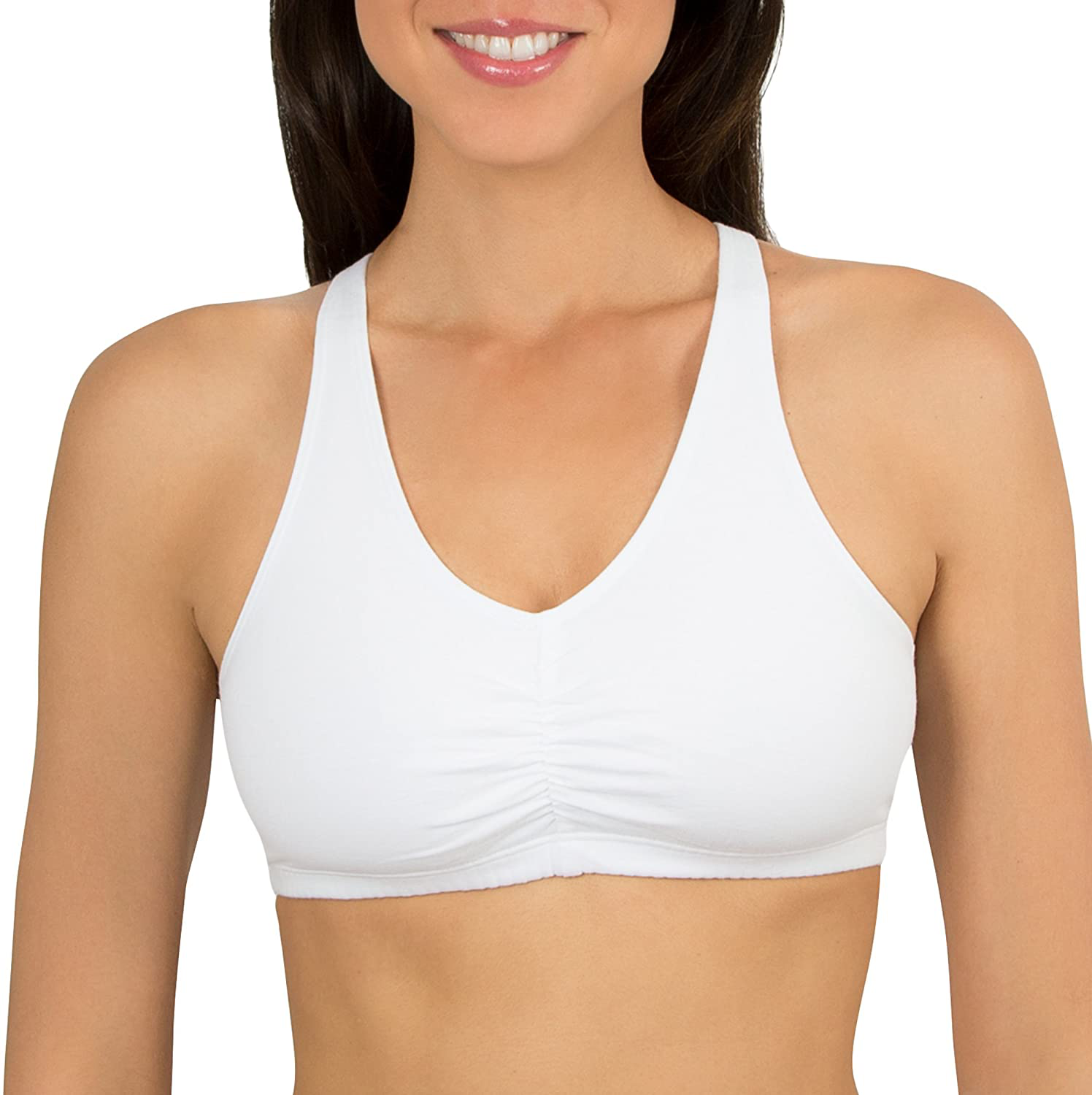 Fruit of the Loom Women'S Adjustable Shirred Front Racerback Sports Bra Apparel & Accessories > Clothing > Underwear & Socks > Bras Kylie Max   