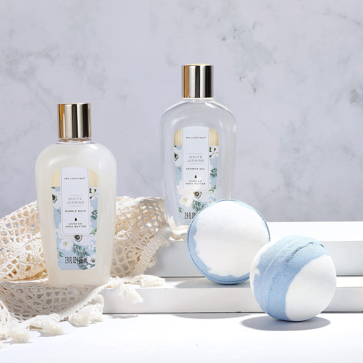 Spa Gift Baskets, Spa Luxetique Spa Gifts for Women, Luxury 15pcs Spa Gift Set Includes Bath Bombs, Essential Oil, Hand Cream, Bath Salt and Handmade Tote Bag, Christmas Gifts for Women Arts & Entertainment > Party & Celebration > Gift Giving spa luxetique   
