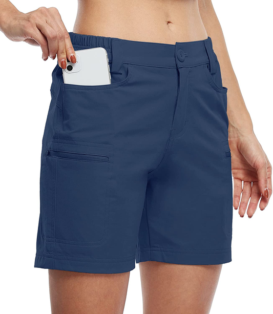 Willit Women'S Hiking Cargo Shorts Stretch Golf Active Shorts Outdoor Summer Shorts with Pockets Water Resistant 5" Apparel & Accessories > Clothing > Shorts Kylie Max   