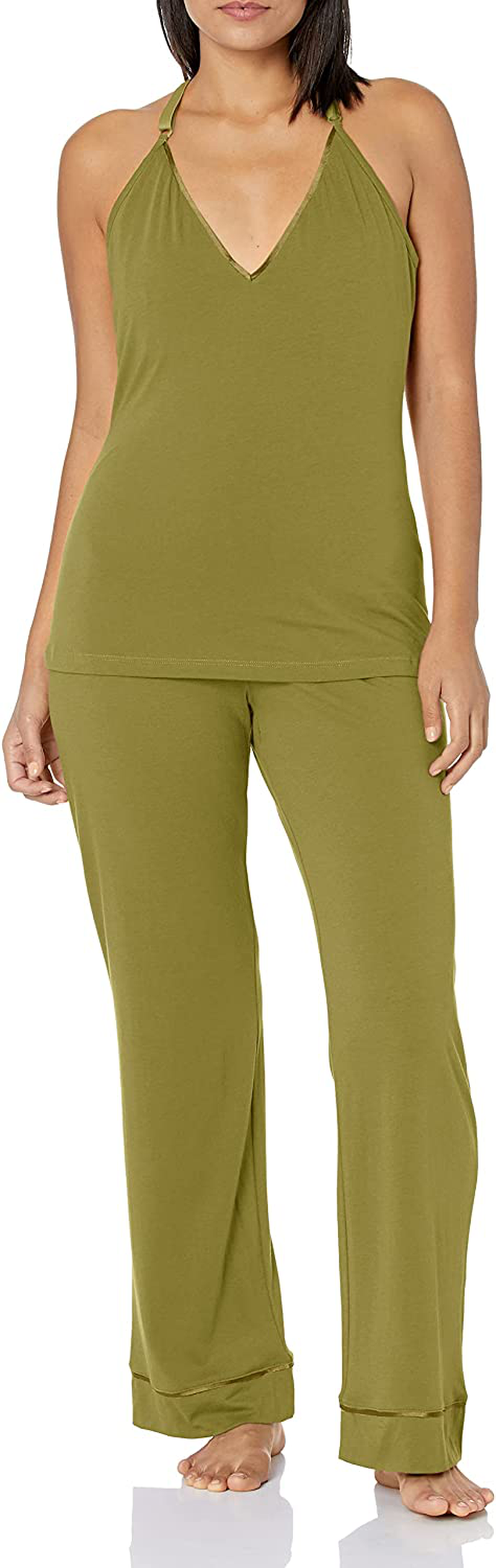 Cosabella Women'S Bella Curvy Racerback Cami Robe & Pant Pajama Set, Deep Ruby/Deep Ruby, Petite Apparel & Accessories > Clothing > Sleepwear & Loungewear Kylie Max   