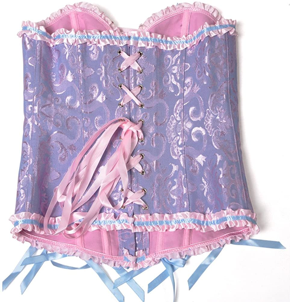 Women Lace up Back Sexy Floral Corset for Women Lingerie Bustier Top plus Size Apparel & Accessories > Clothing > Underwear & Socks > Lingerie Zhitunemi   