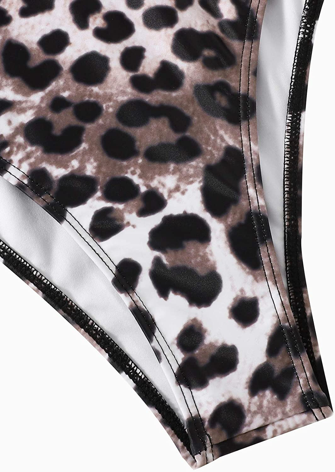 Sweatyrocks Women'S Sexy Bathing Suits Criss Cross Tie Knot Front Deep V Open Back Leopard One Piece Swimwear Apparel & Accessories > Clothing > Swimwear Kylie Max   