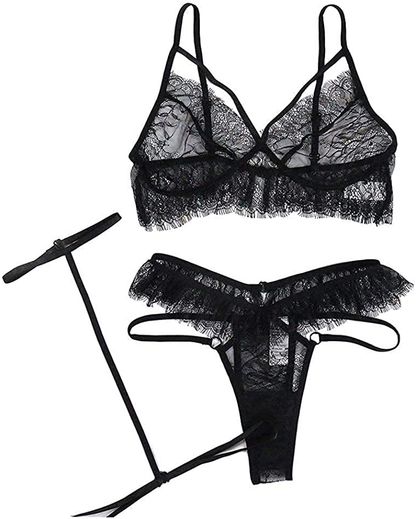 Women Lingerie Sexy Bra and Panties Set Lace Strap Bralette Lingerie Set Apparel & Accessories > Clothing > Underwear & Socks > Lingerie KLONKEE   