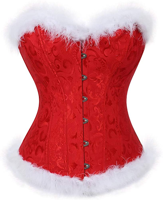 Christmas Lingerie Corset Top Christmas Outfits for Women Red Corset Lingerie Apparel & Accessories > Clothing > Underwear & Socks > Lingerie frawirshau Red Large 