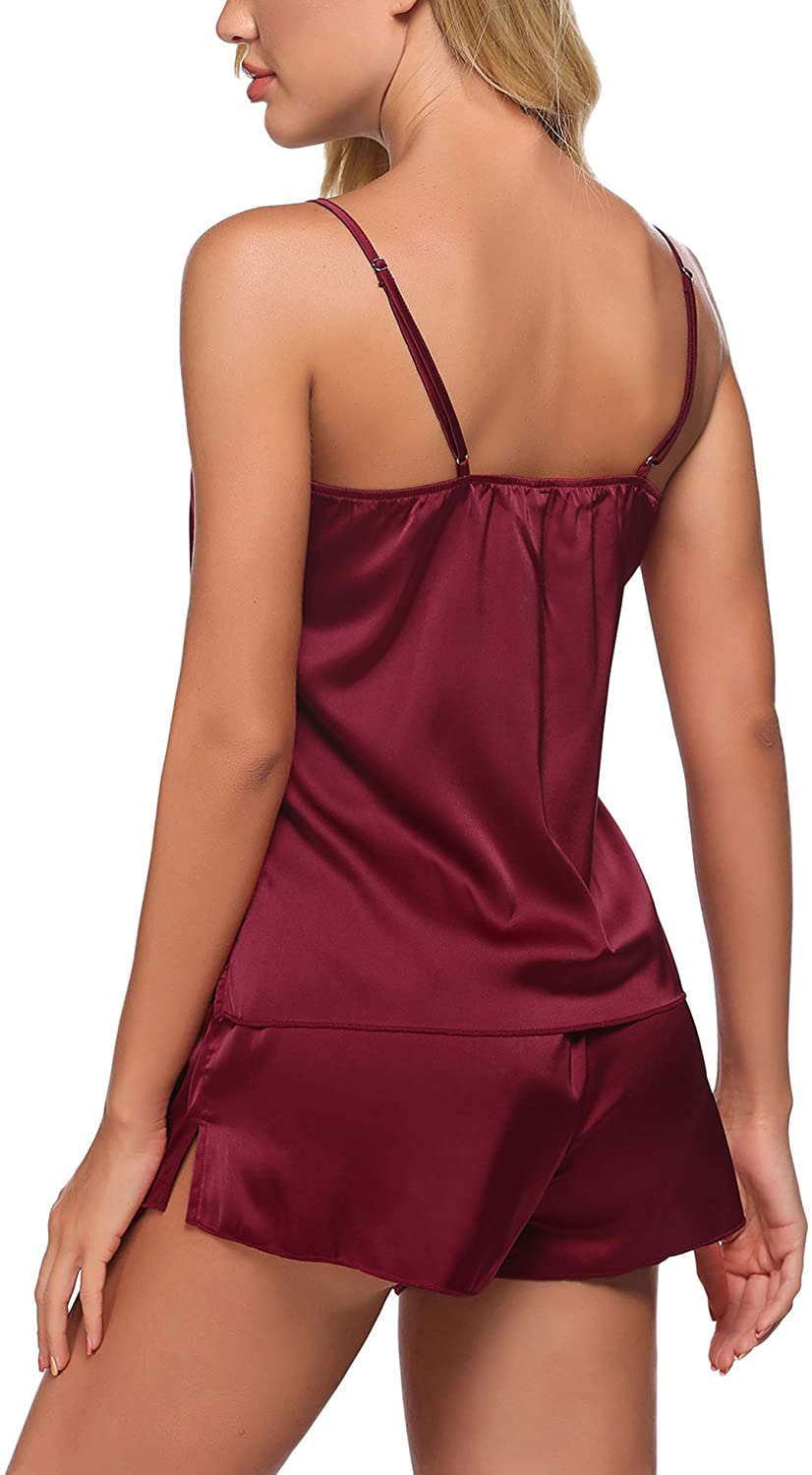 Evanhome Womens Satin Pajamas Set Silk Cami Short Sets Silky Sleepwear Sexy Lingerie Gift for Wife S-XXL Apparel & Accessories > Clothing > Sleepwear & Loungewear Kylie Max   