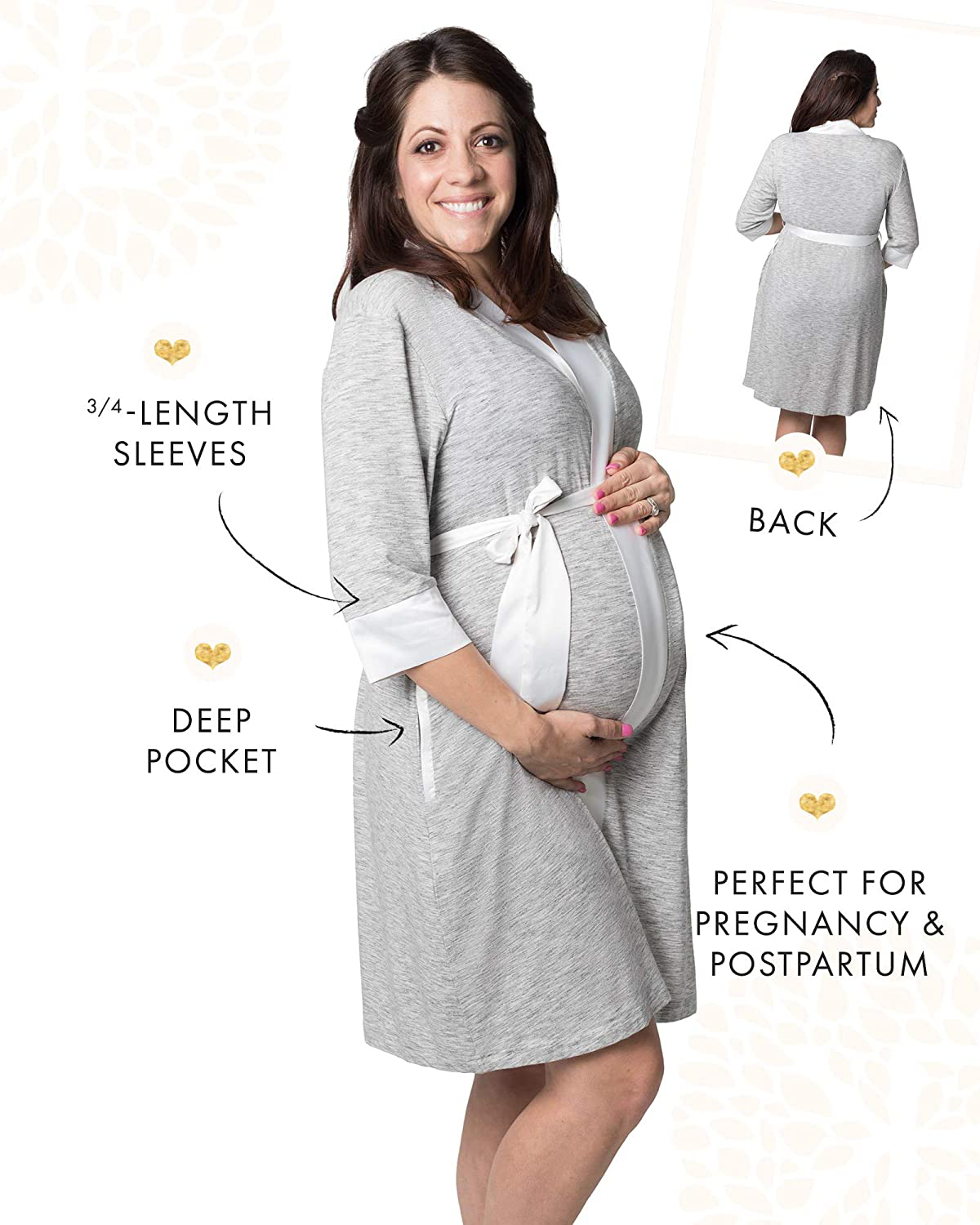 Kindred Bravely Emmaline Maternity & Nursing Robe Hospital Bag/Delivery Essential Apparel & Accessories > Clothing > Sleepwear & Loungewear > Robes Kylie Max   