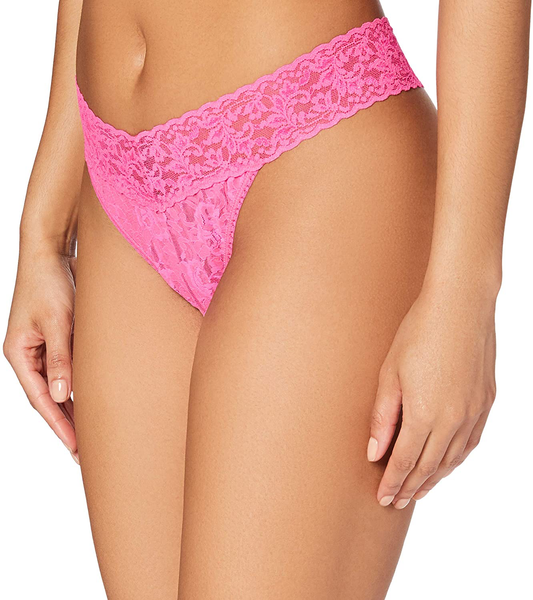 hanky panky Women's Signature Lace Original Rise Thong Apparel & Accessories > Clothing > Underwear & Socks > Underwear Hanky Panky Fiesta Pink  