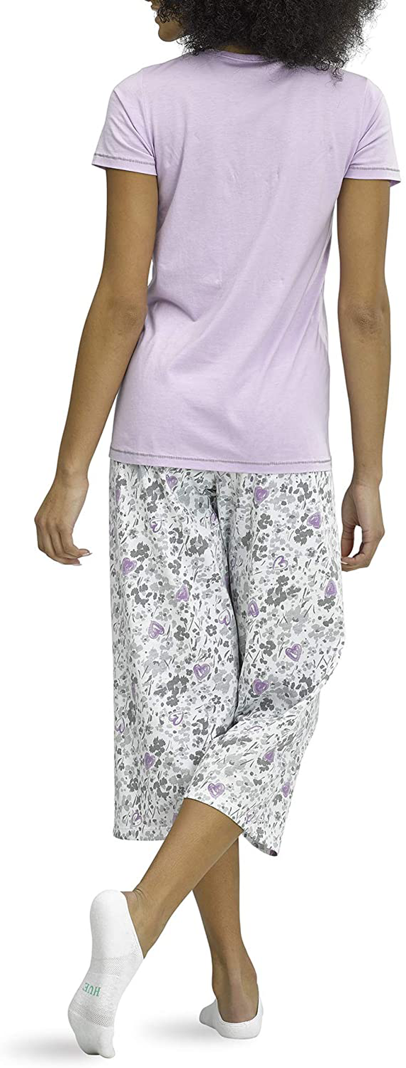 Hue Printed Knit Short Sleeve Tee and Capri 2 Piece Pajama Set Sleepwear Apparel & Accessories > Clothing > Sleepwear & Loungewear > Pajamas HUE   