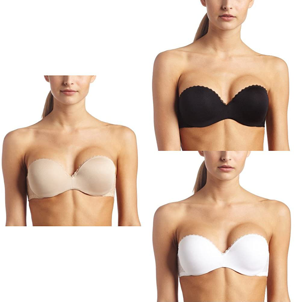 Vanity Fair Women's Padded Convertible Push Up Bras (32A - 38D) Apparel & Accessories > Clothing > Underwear & Socks > Bras Vanity Fair 3 Pack - Beige/Black/White Strapless 36D