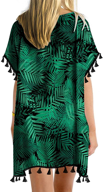GDKEY Women Chiffon Tassel Swimsuit Bikini Stylish Beach Cover Up Apparel & Accessories > Clothing > Swimwear Kylie Max   