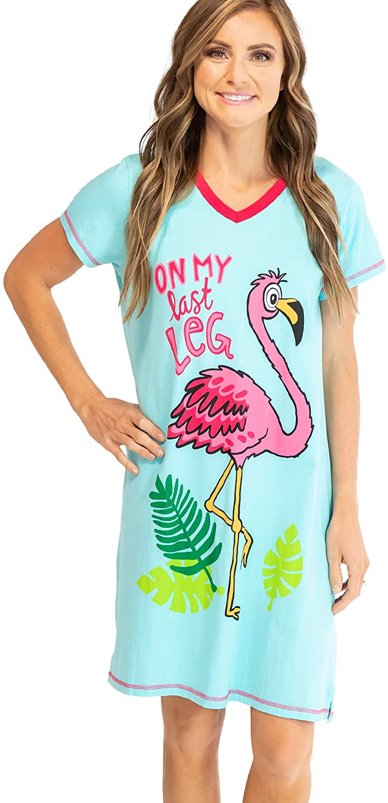 Lazy One V-Neck Nightshirts for Women, Animal Designs Apparel & Accessories > Clothing > Sleepwear & Loungewear > Nightgowns Kylie Max   