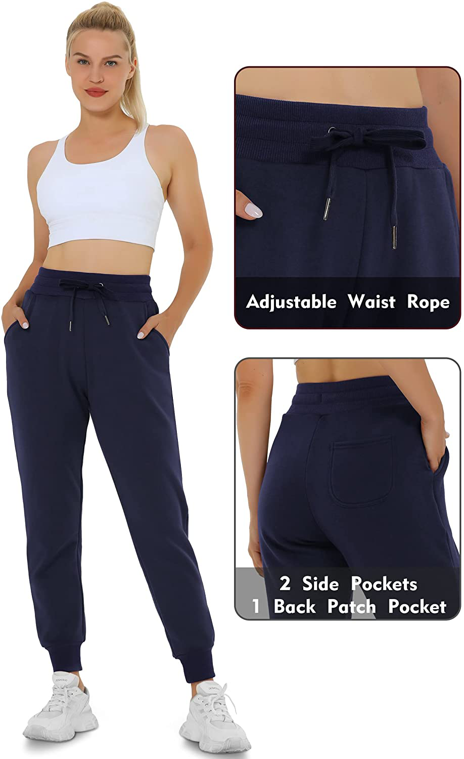 Heathyoga Fleece Lined Joggers for Women Thermal Sweatpants for Women Joggers with Pockets Workout Pants Running Pants Apparel & Accessories > Clothing > Activewear Kylie Max   