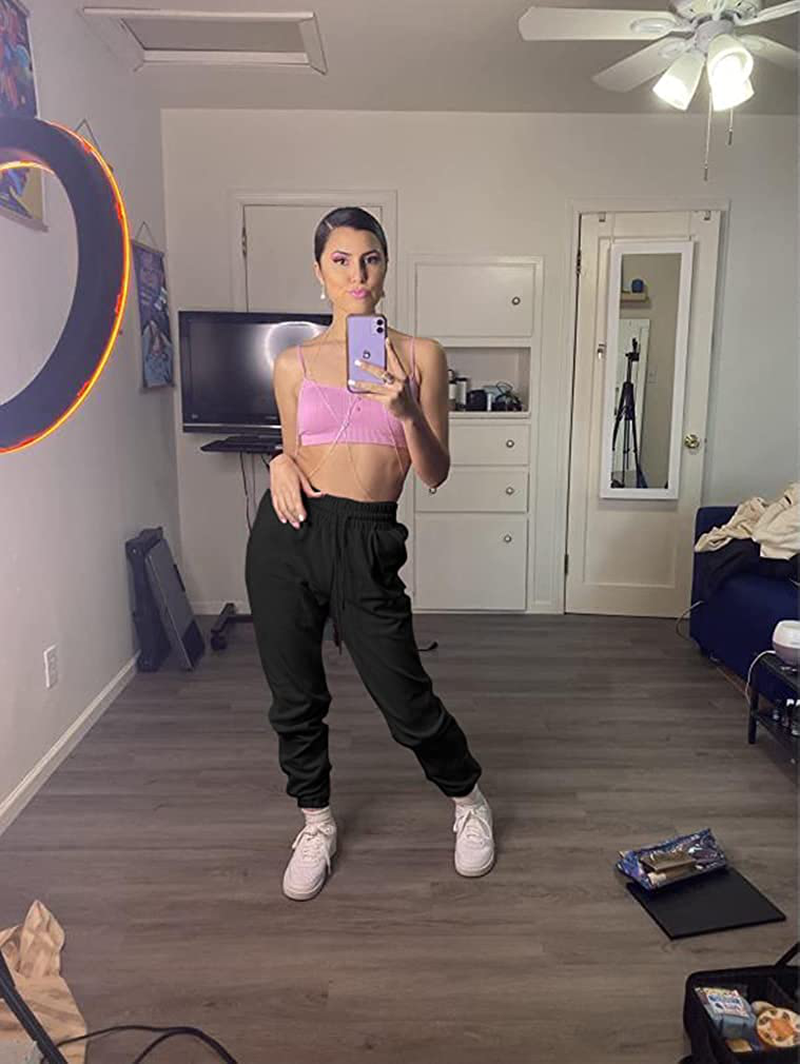 GOKATOSAU Women'S Sexy Lounge Stretch Casual Jogger Drawstring Sweatpants with Pockets Apparel & Accessories > Clothing > Activewear Kylie Max   