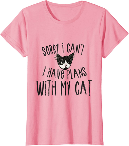 Sorry I can't I have plans with my Cat T-Shirt Arts & Entertainment > Party & Celebration > Gift Giving Caterpillar Pink Women 2XL