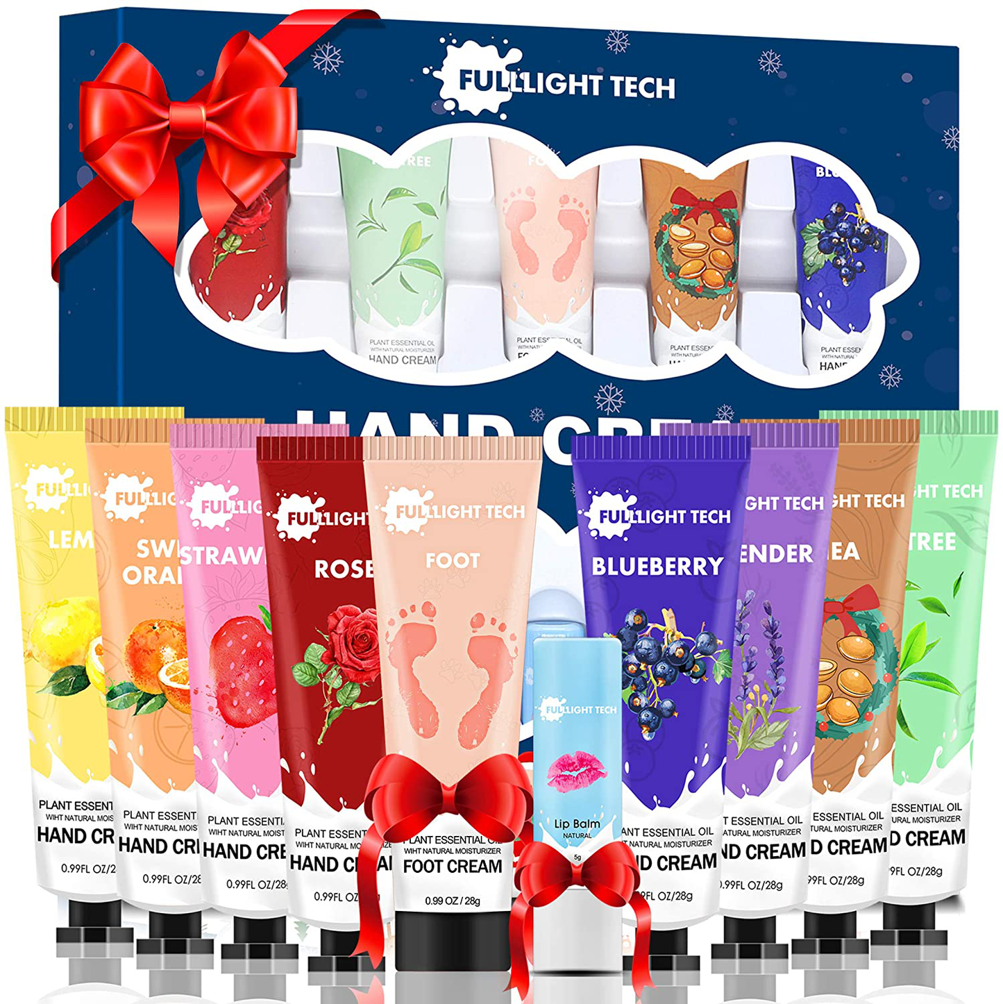 Hand Cream Gift Set 10 Packs w/Foot Cream & Lip Balm Moisturizing Hand Lotion w/Shea Butter for Dry Cracked Hands Skin,Unique Christmas Stocking Stuffers Gift for Women Wife Mom Her Grandma Arts & Entertainment > Party & Celebration > Gift Giving FULLLIGHT TECH   