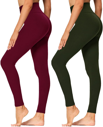 High Waisted Leggings for Women - Soft Athletic Tummy Control Pants for Running Cycling Yoga Workout - Reg & Plus Size Apparel & Accessories > Clothing > Activewear syrinx   