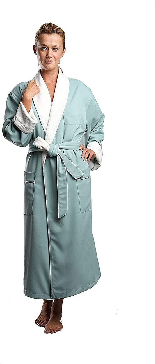 Terry Lined Microfiber Hotel Robe - Luxury Spa Bathrobe by Monarch/Cypress Apparel & Accessories > Clothing > Sleepwear & Loungewear > Robes Kylie Max   