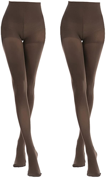 MANZI Women'S 2-6 Pairs Opaque Control Top Tights Comfort Stretch 70 Denier Pantyhose Apparel & Accessories > Clothing > Underwear & Socks > Shapewear MANZI Coffee 2 Pairs Small 