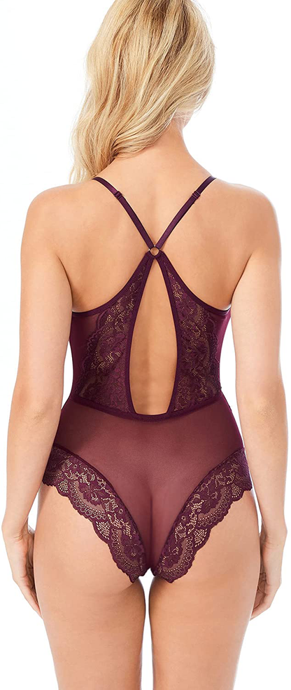 Lingerie for Women Snap Crotch Unlined Sexy Shapewear Teddy Bodysuit - Sandra Apparel & Accessories > Clothing > Underwear & Socks > Lingerie Lussuria   