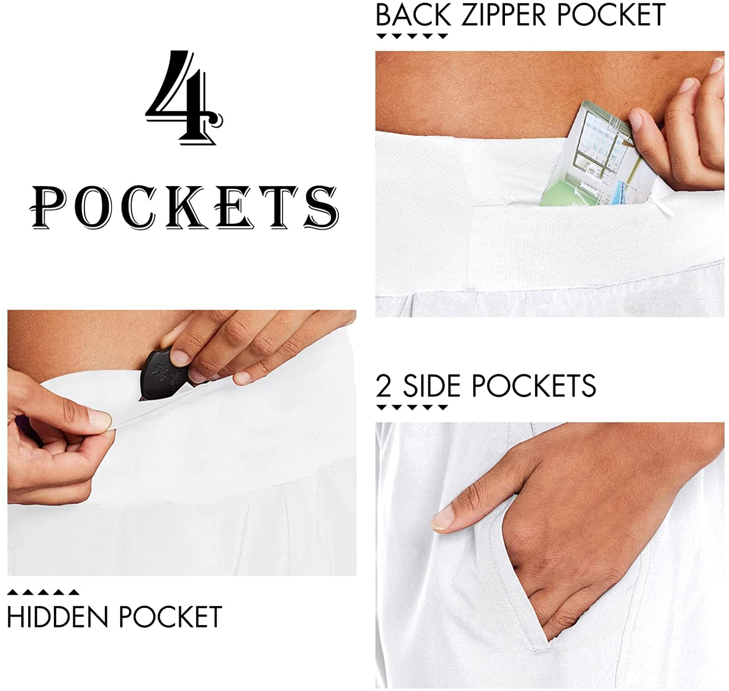 BALEAF Women'S 7 Inches Long Running Shorts with Liner Lounge Sport Gym Shorts Back Zipper Pocket Apparel & Accessories > Clothing > Shorts Kylie Max   