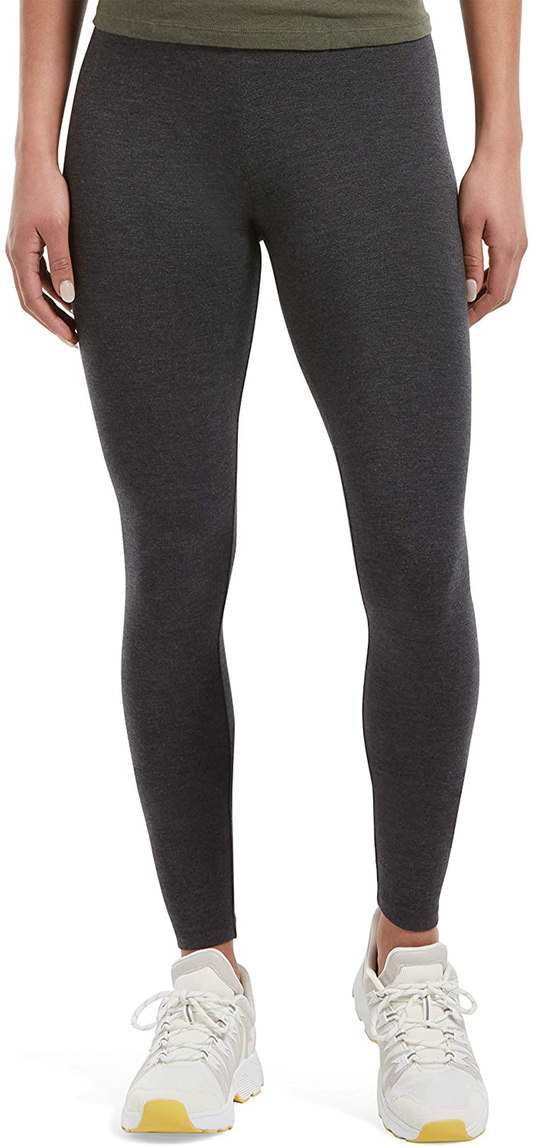 HUE Women's Cotton Ultra Legging with Wide Waistband, Assorted Apparel & Accessories > Clothing > Activewear HUE Graphite Heather Large 