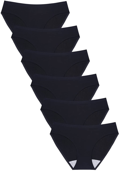 Wealurre Seamless Underwear Invisible Bikini No Show Nylon Spandex Women Panties Apparel & Accessories > Clothing > Underwear & Socks > Underwear Wealurre Black X-Large 