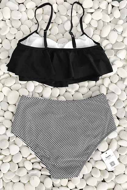 CUPSHE Women'S High Waisted Falbala Bikini Set  Kylie Max   