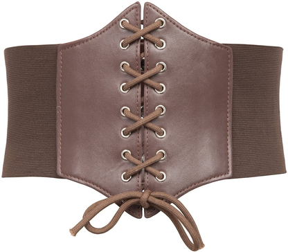 GRACE KARIN Lace-Up Cinch Belt Tied Corset Elastic Waist Belt Apparel & Accessories > Clothing Accessories > Belts GRACE KARIN Coffee Small 