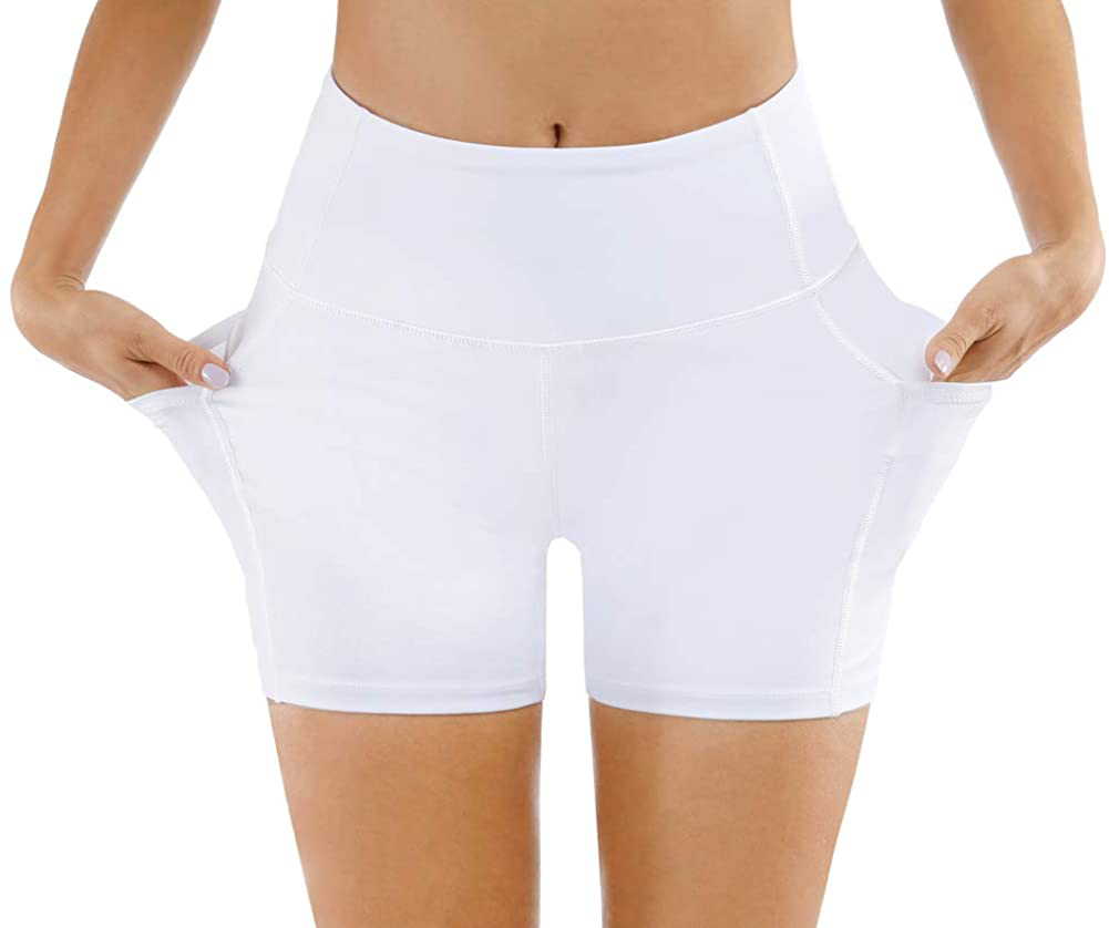 THE GYM PEOPLE High Waist Yoga Shorts for Women'S Tummy Control Fitness Athletic Workout Running Shorts with Deep Pockets Apparel & Accessories > Clothing > Shorts Kylie Max   