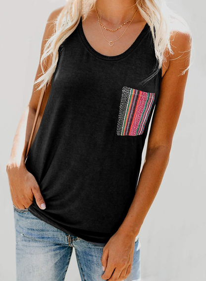 Dokotoo Womens Crew Neck Tank Tops Summer Leopard Detail Print Top Casual Cami Shirts Blouses S-XXL Apparel & Accessories > Clothing > Activewear Kylie Max   