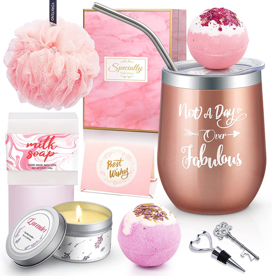 Birthday Gifts for Women Yorktend Not a Day Over Fabulous Tumbler - Funny Spa Birthday Gifts Ideas for Her, Friend BFF, Mom, Grandma, Wife, Daughter, Sister, Aunt, Coworker Arts & Entertainment > Party & Celebration > Gift Giving Yorktend   