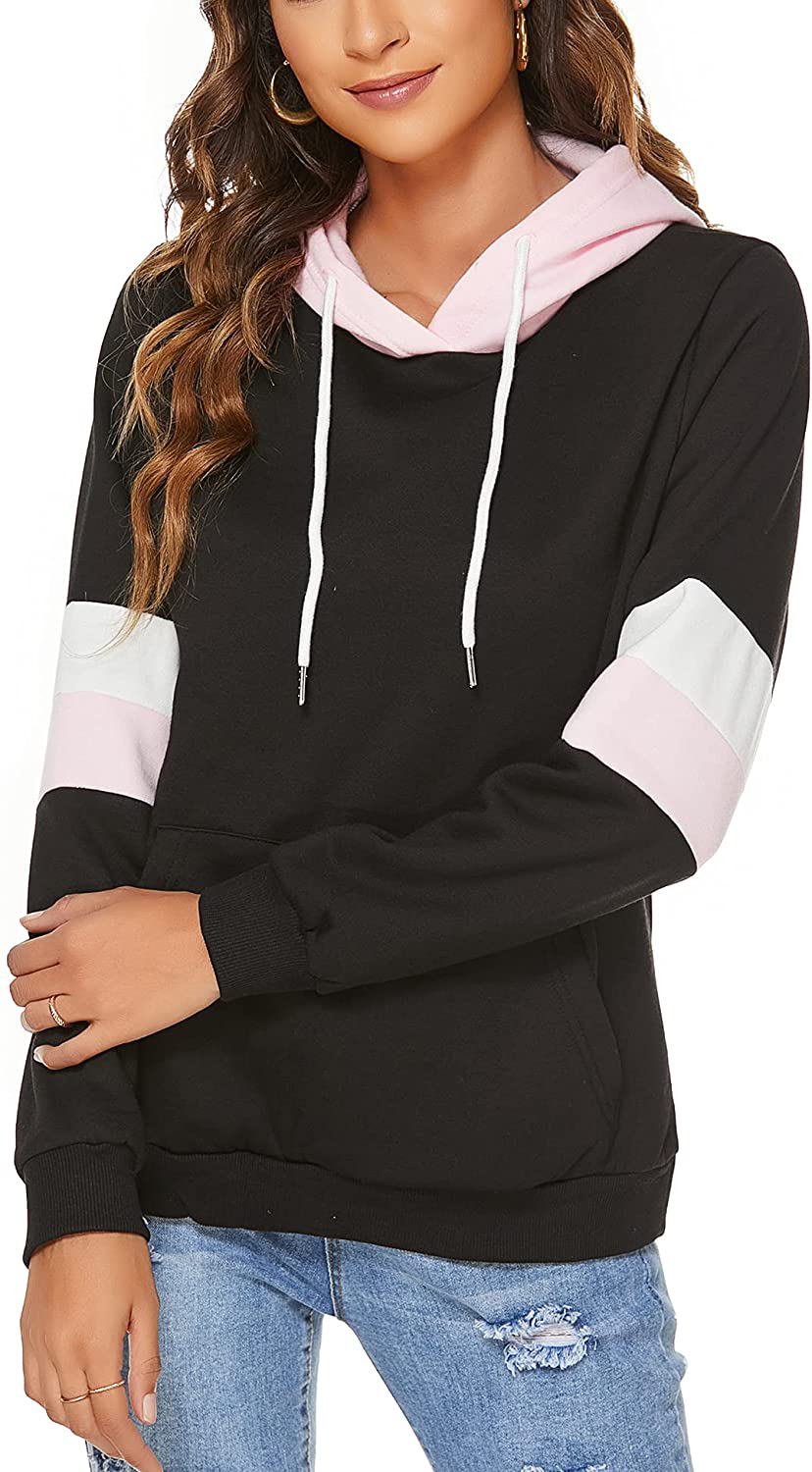 FINWANLO Hoodies for Women Casual Long Sleeve Tops Fleece Pullover Hooded Sweatshirts Jacket with Pockets Apparel & Accessories > Clothing > Activewear Kylie Max   