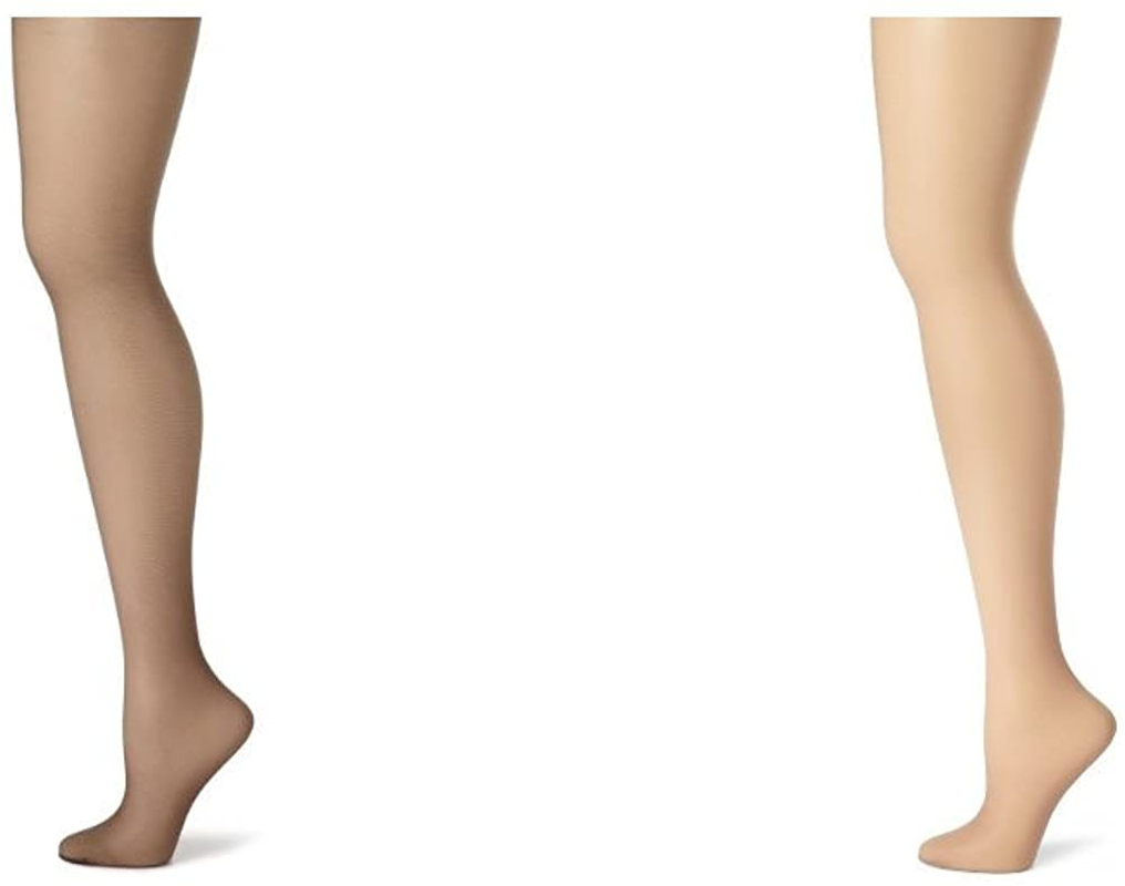 Hanes Women'S Control Top Sheer Toe Silk Reflections Panty Hose Apparel & Accessories > Clothing > Underwear & Socks > Shapewear Hanes Barley Black/Soft Taupe 2 C-D