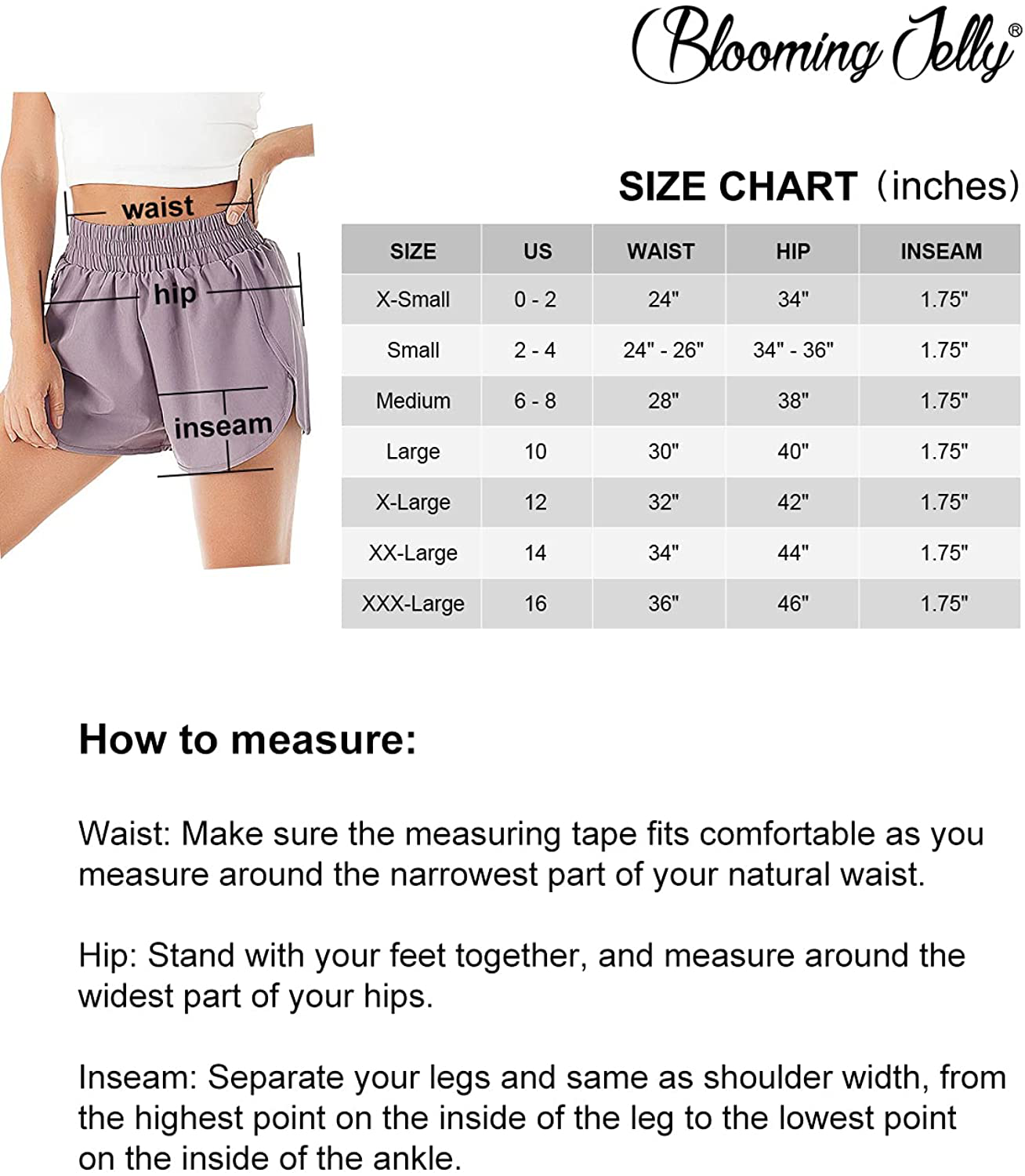 Blooming Jelly Women'S Quick-Dry Running Shorts Workout Sport Layer Active Shorts with Pockets 1.75" Apparel & Accessories > Clothing > Shorts Kylie Max   