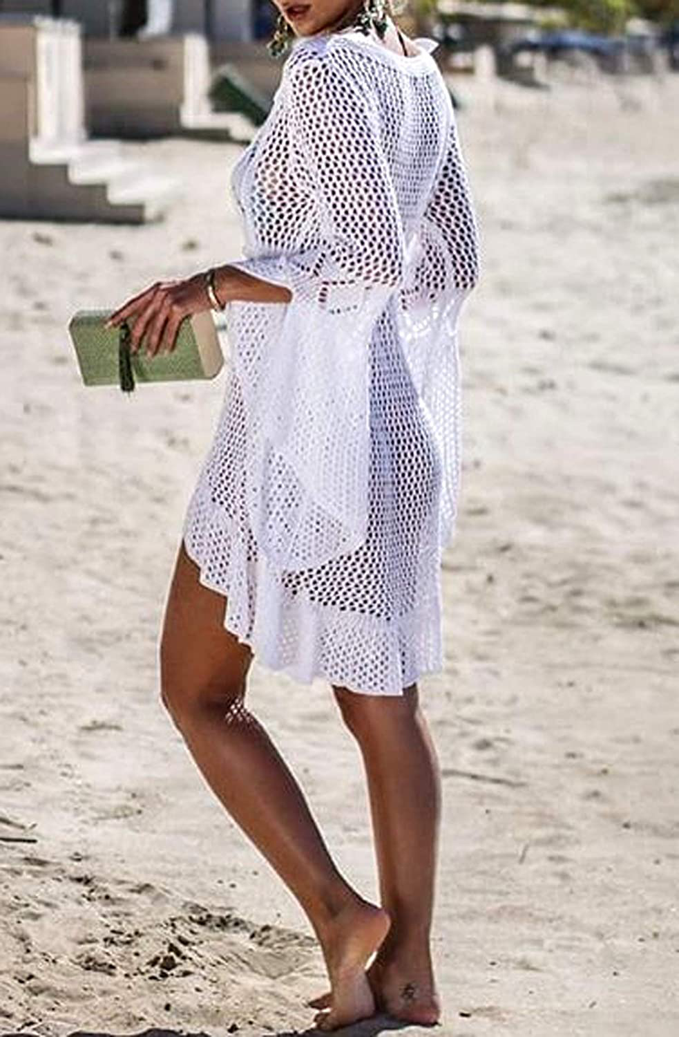 Wander Agio Beach Tops Sexy Perspective Cover Dresses Bikini Cover-Ups Net Coverups Apparel & Accessories > Clothing > Swimwear Kylie Max   