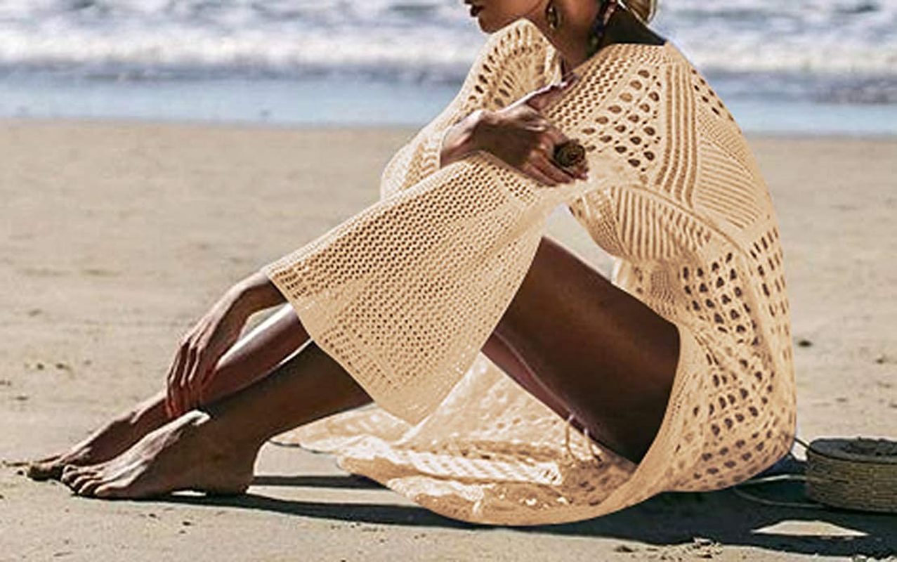Wander Agio Beach Tops Sexy Floral Cover Dresses Bikini Cover-Ups Net Long Skirt Apparel & Accessories > Clothing > Swimwear Kylie Max   