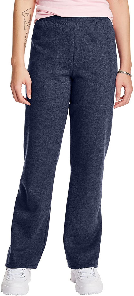 Hanes Women'S Ecosmart Open Bottom Leg Sweatpants Apparel & Accessories > Clothing > Underwear & Socks > Lingerie Hanes Navy Heather Small 