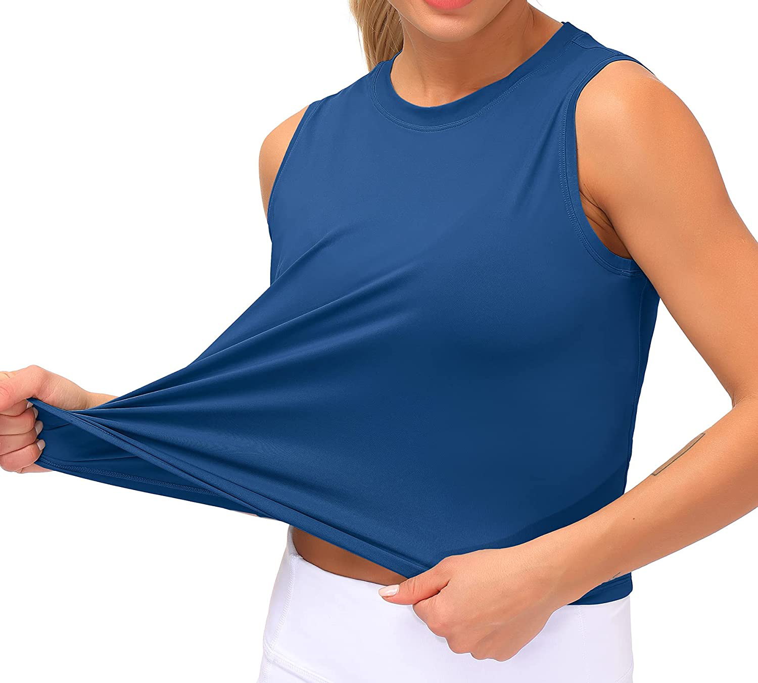 Dragon Fit Women Sleeveless Yoga Tops Workout Cool T-Shirt Running Short Tank Crop Tops Apparel & Accessories > Clothing > Activewear Kylie Max   