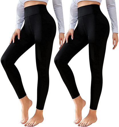CTHH 2 Pack Leggings for Women-High Waisted Tummy Control Workout Running Black Yoga Pants Apparel & Accessories > Clothing > Activewear CTHH A-2pack(black,black) Large-X-Large 