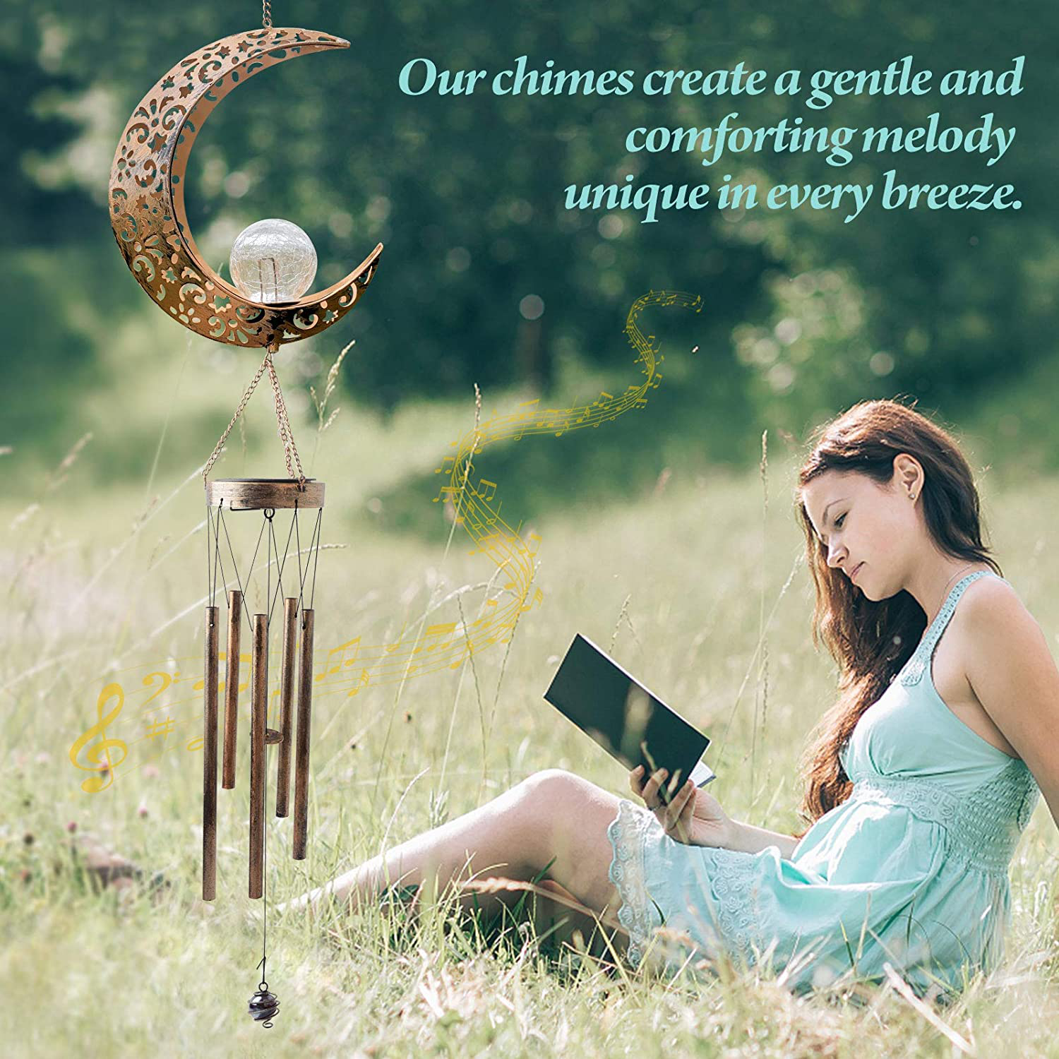 Moon Crackle Glass Ball Wind Chimes Solar Wind Chimes Moon Decor for Outside Outdoor Clearance Gardening Gifts Birthday Gifts for mom for Women Grandma giftsChristmas Decorations Christmas Light. Arts & Entertainment > Party & Celebration > Gift Giving ShangTianFeng   