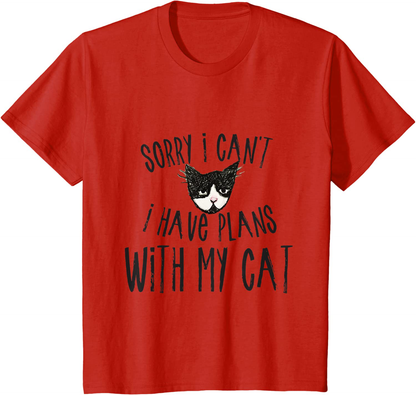 Sorry I can't I have plans with my Cat T-Shirt Arts & Entertainment > Party & Celebration > Gift Giving Caterpillar Red Youth Kids 4