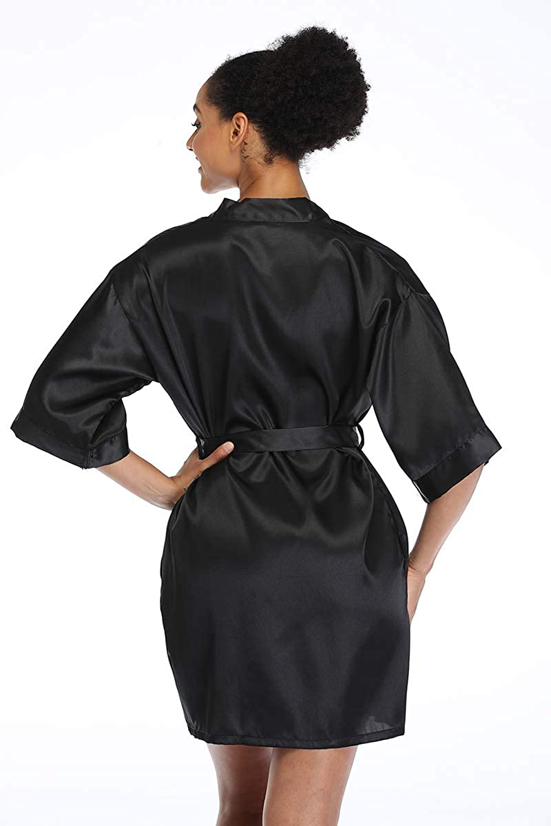 Short Silky Robe for Women Bridal Lightweight Sleepwear Satin Kimono Bathrobe Apparel & Accessories > Clothing > Sleepwear & Loungewear > Robes Ferrendo   