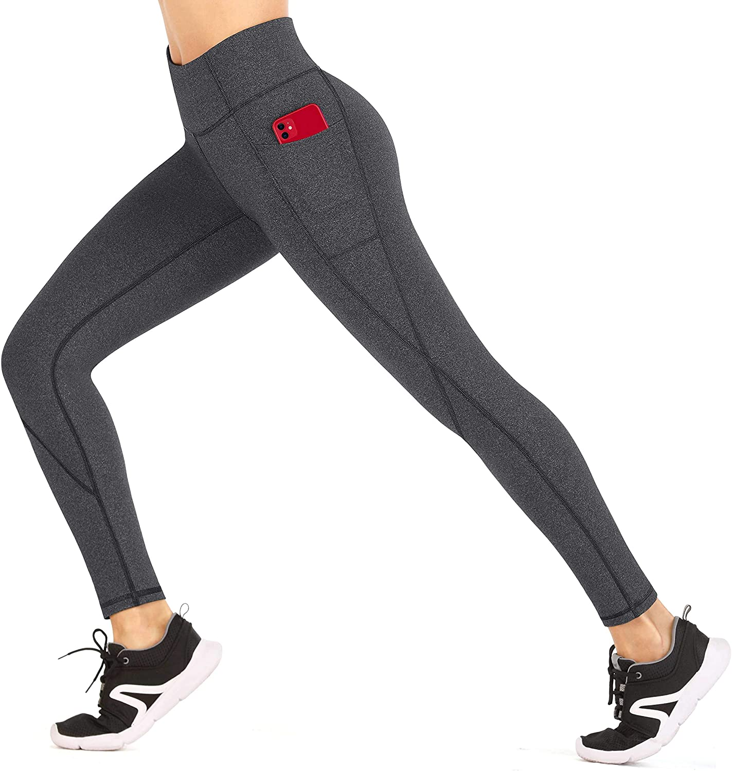 Heathyoga Yoga Pants for Women with Pockets High Waisted Leggings with Pockets for Women Workout Leggings for Women Apparel & Accessories > Clothing > Underwear & Socks > Shapewear Heathyoga Charcoal Large 