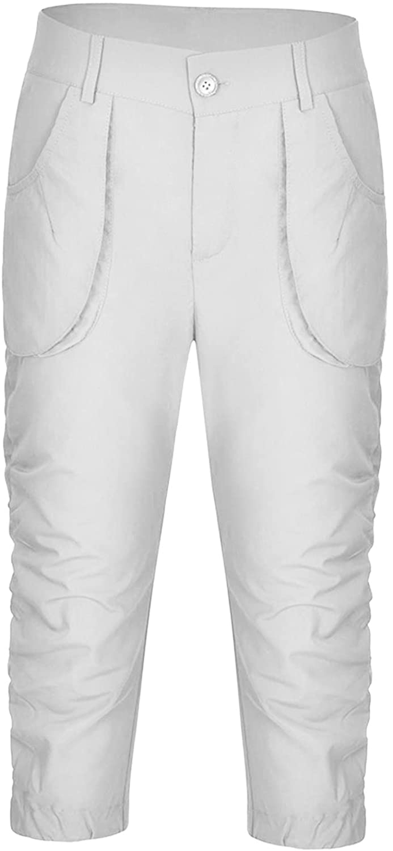 Burband Womens Jersey Capris Cargo Sweatpants Drawstring Waist Cropped Jogger Athletic Sports Gym Pants with Side Pockets Apparel & Accessories > Clothing > Underwear & Socks > Shapewear Burband   