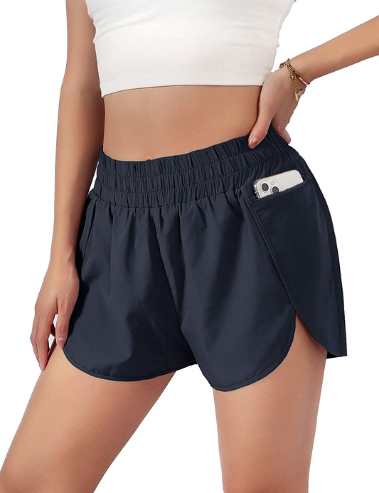 Blooming Jelly Women'S Quick-Dry Running Shorts Workout Sport Layer Active Shorts with Pockets 1.75" Apparel & Accessories > Clothing > Shorts Kylie Max   