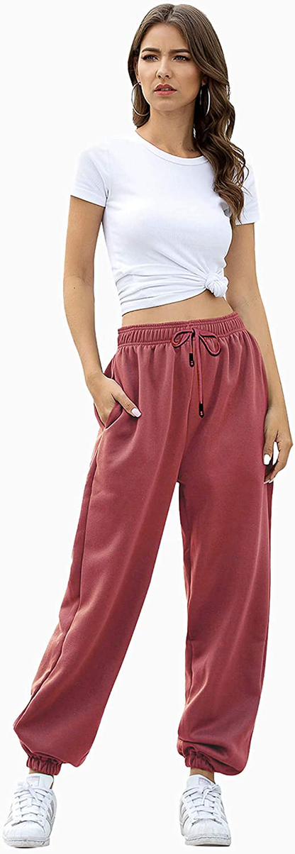VINMEN Cinch Bottom Sweatpants for Women with Pockets Apparel & Accessories > Clothing > Activewear Kylie Max   