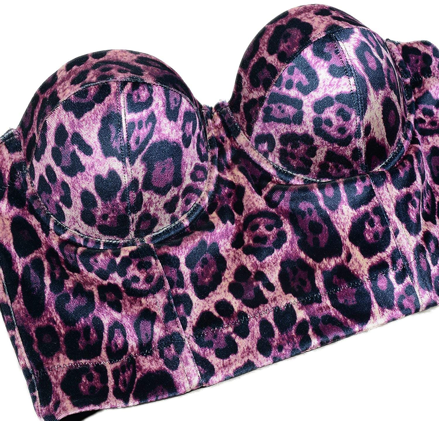ELLACCI Leopard Pattern Bustier Crop Top Sexy Women'S Corset Top Bra Brown Apparel & Accessories > Clothing > Underwear & Socks > Lingerie ELLACCI   